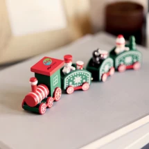 Weihnachtlicher Holzzug | 17,4 x 4,5 x 4,5 cm | Festlich