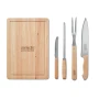 BBQ accessoires | Hout en roestvrij staal | 4 stuks