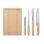 BBQ accessoires | Hout en roestvrij staal | 4 stuks