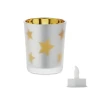 Vela LED tipo té de Navidad | Vidrio | 5,6x5,6x6,7 cm | Diseño de estrella