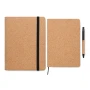 Portfolio A5 | Liège | 192 pages lignées | Porte-stylo & porte-cartes | Sangle élastique de fermeture