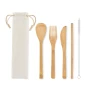 Set de couverts | Avec paille | Bambou | Acier inoxydable