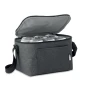 Kühltasche für sechs Dosen | 600D RPET | 25x15.5x14.5cm | Vordertasche | Schulterriemen | Recyceltes Material