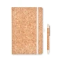 Quaderno A5 | 160 pagine a righe | Copertina in sughero | Penna in paglia di grano