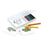 Set de coloriage | Plastique | 10 x 14,5 x 1 cm | 8 crayons en bois et 20 dessins sur papier