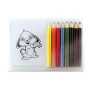 Set de coloriage | Plastique | 10 x 14,5 x 1 cm | 8 crayons en bois et 20 dessins sur papier
