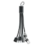 Lade- und Datenkabel-Schlüsselanhänger | Aluminium | 3-in-1 | HUB-Funktion | USB-A und USB-C | 20x4x0,7 cm