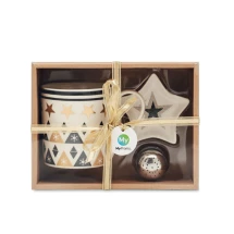 Mug set with tea filter and mini plate | 21 x 9.5 x 15 cm | Ceramics porcelain | Gift box