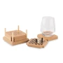 Set de sous-verres | Liège & MDF | 10,6x10,6x7cm | Jeux de société imprimés | Cadeau amusant