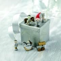 Kerstboomhangers | Hout | Kartonnen doos met doorzichtige deksel | Set van 6