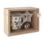 Set de tazas con filtro de té y platito | 21 x 9,5 x 15 cm | Cerámica porcelana | Caja de regalo