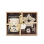 Set de tazas con filtro de té y platito | 21 x 9,5 x 15 cm | Cerámica porcelana | Caja de regalo