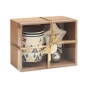 Set de tazas con filtro de té y platito | 21 x 9,5 x 15 cm | Cerámica porcelana | Caja de regalo