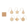Ornamenten set | Hout & jute | Set van 6 | Kerstontwerpen