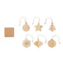 Ornamenten set | Hout & jute | Set van 6 | Kerstontwerpen