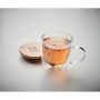 Double wall mug | Borosilicate & Bamboo lid | 220ml | Hand wash recommended | Stars design