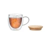 Double wall mug | Borosilicate & Bamboo lid | 220ml | Hand wash recommended | Stars design