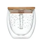 Double wall mug | Borosilicate & Bamboo lid | 220ml | Hand wash recommended | Stars design