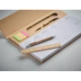 Agenda semanal de escritorio A5 | Cubierta de papel kraft | Bolígrafo pulsador con tinta azul | Regla de madera | Bloc de notas adhesivas