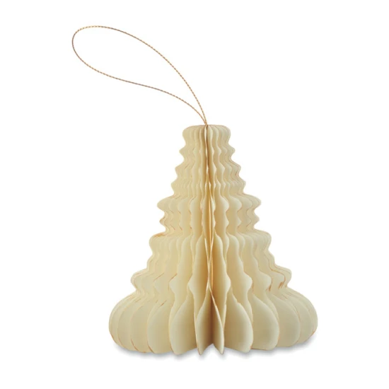 Opvouwbare kerstboomhanger van papier | FSC gerecycled papier | Magnetische sluiting | Beige