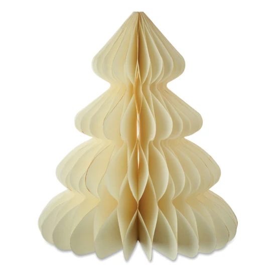 Foldable Christmas tree decoration | Recycled paper | Magnetic closure | Beige