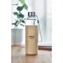 Drinking bottle in pouch | Glass | 500 ml | Engraving