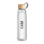 Water bottle | Glass | 500 ml | With bamboo lid & TPU holder