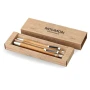 Pen set | Bamboo | Ballpoint pen & mechanical pencil | Bue ink | In a paper box
