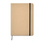 Cuaderno A5 | Cartón y papel reciclado | 160 páginas rayadas | Goma elástica de color