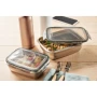 Lunch box | Recycled stainless steel | 850ml | 4 side clasp closure | Sustainable