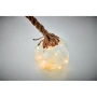 Pallina di Natale con cordoncino | Vetro e iuta | Incl. 8 luci LED