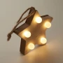 Luz de Navidad | Madera | Forma de estrella con bolas luminosas