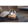 Sfera di vetro Led con Babbo Natale | Base in legno di gomma | 6,1 x 6 x 7,5 cm | Ornamento natalizio