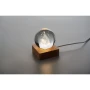 Sfera di vetro Led con Babbo Natale | Base in legno di gomma | 6,1 x 6 x 7,5 cm | Ornamento natalizio
