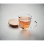 Double wall mug | Borosilicate & Bamboo lid | 220ml | Tree design