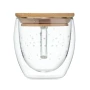 Double wall mug | Borosilicate & Bamboo lid | 220ml | Tree design