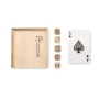 Playing set | Wooden box | 54 cards and 5 dice | Practical