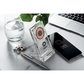 Wireless charger with phone stand | Acrylic | 32 x 3,5 x 38 cm | Quick charger