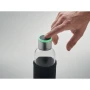 Wasserflasche | Borosilikatglas & Stahl | 500ml | Trinkerinnerung