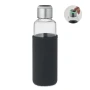 Wasserflasche | Borosilikatglas & Stahl | 500ml | Trinkerinnerung