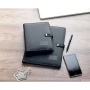 A4 Portfolio | Linen-PU | 20 lined sheets notepad | 4000 mAh power bank | Card & pen holder