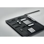 A4 Portfolio | Linen-PU | 20 lined sheets notepad | 4000 mAh power bank | Card & pen holder