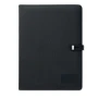A4 Portfolio | Linen-PU | 20 lined sheets notepad | 4000 mAh power bank | Card & pen holder