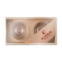 Juego de 2 tazas de café expreso | Caja de papel kraft | 18,5x9,5x6cm | Posavasos de bambú | 90ml