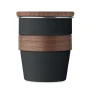 Gobelet | Acier inoxydable recyclé | 350 ml | Avec poignée et couvercle en noyer | Durable