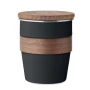 Gobelet | Acier inoxydable recyclé | 350 ml | Avec poignée et couvercle en noyer | Durable