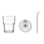 Gobelet | Verre | 400 ml | Avec paille amovible