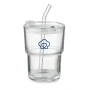 Gobelet | Verre | 400 ml | Avec paille amovible