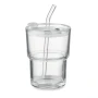 Gobelet | Verre | 400 ml | Avec paille amovible