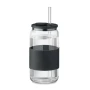 Gobelet | Verre borosilicaté | 550ml | Avec paille et poignée en silicone